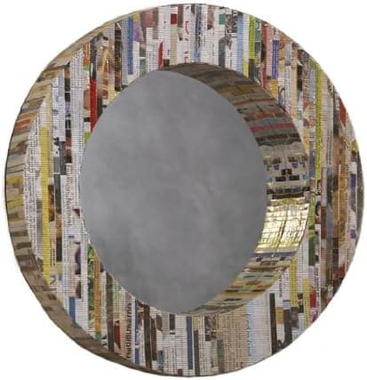 Linon Recycled Magazine Mirror, Round