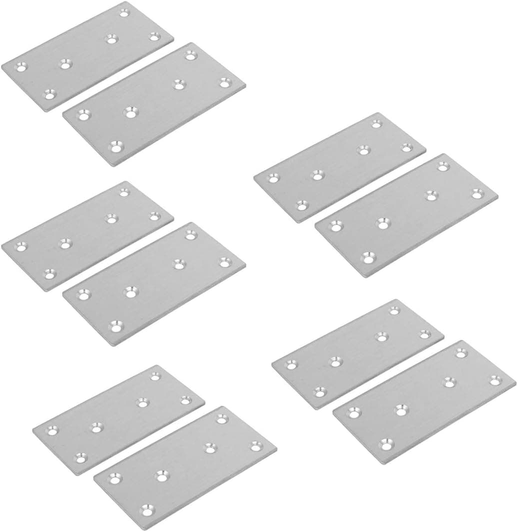 Rannb Flat Straight Mending Plates Rectangle Shape Fixing Plate 6 Holes 99mm/3.89" Length -Pack of 10