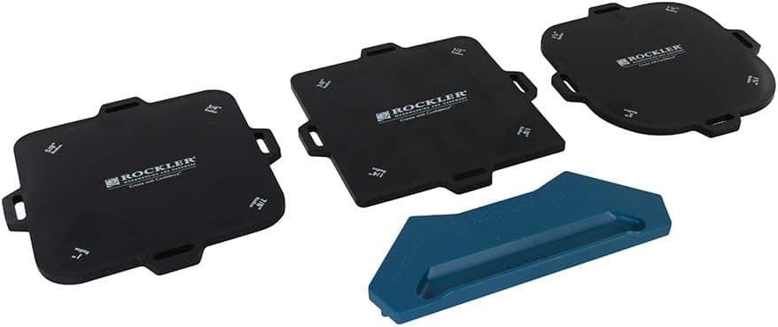 Corner Cutter Router Template (Set of 3) w/ Rubber Strips - Woodworking Tools for Smooth & Consistent Corner Curves - Perfect Router Jig for Creating Quarter-Round Corners