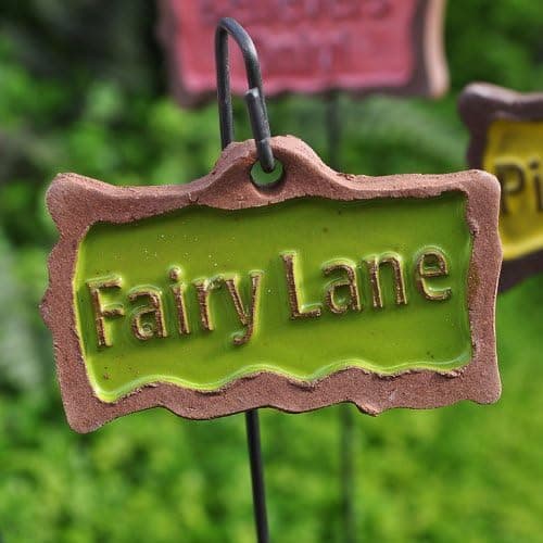 Miniature Fairy Garden Mini Garden Sign, Fairy Lane / Green