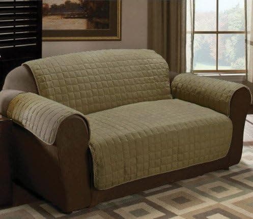 Quilted Micro Suede Pet Furniture Protector Slip Cover Throw Sofa - Sage