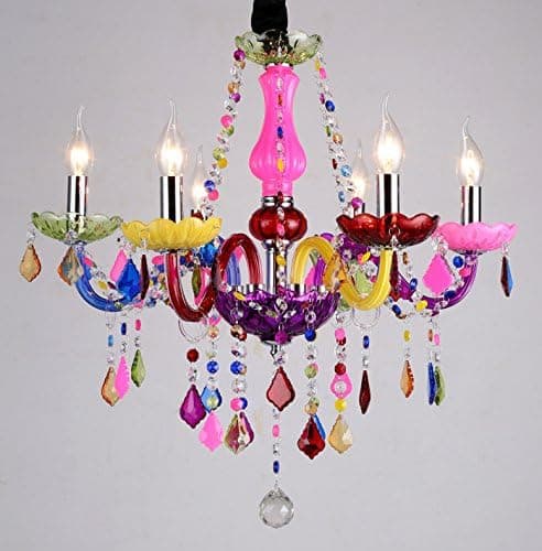 Generic 6 arms Colorful Fashion Mult-Color Glass Modern Chandelier Pendant lamp Ceiling Light Color Multi
