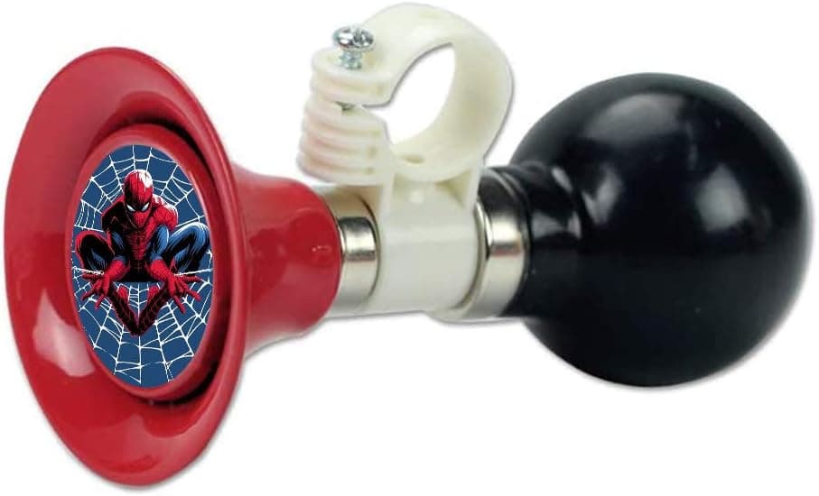 Kids Bike Horn Bell,Bicycle Metal Squeeze Horn Bike Accessories Handlebar Ring Horn for Girls or Boys (Spiderman)