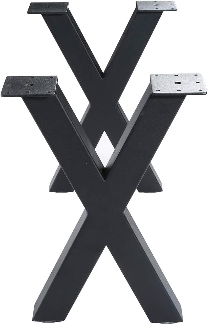 TC-HOMENY Table Legs 16 INCHES X Type Metal Bench Legs Set of 2 DIY Dinning Coffee Table Legs