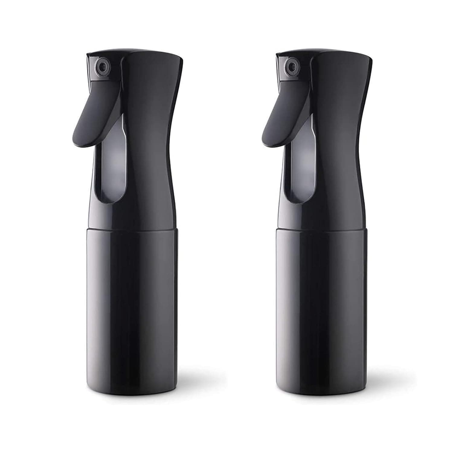 Hair Spray Bottle, YAMYONE Continuous Water Mister Spray Bottle Empty, Aerosol Fine Mist Curly Hair Spray Bottle for Taming Hair in Morning, Hairstyling, Plants, Pets, Cleaning-5.4oz/160ml Black (2 Pack 5.4 Ounce)