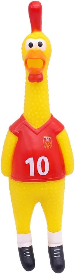 POPLAY 14inch Rubber Chicken Squeeze Chicken Prank Novelty Pet Toys