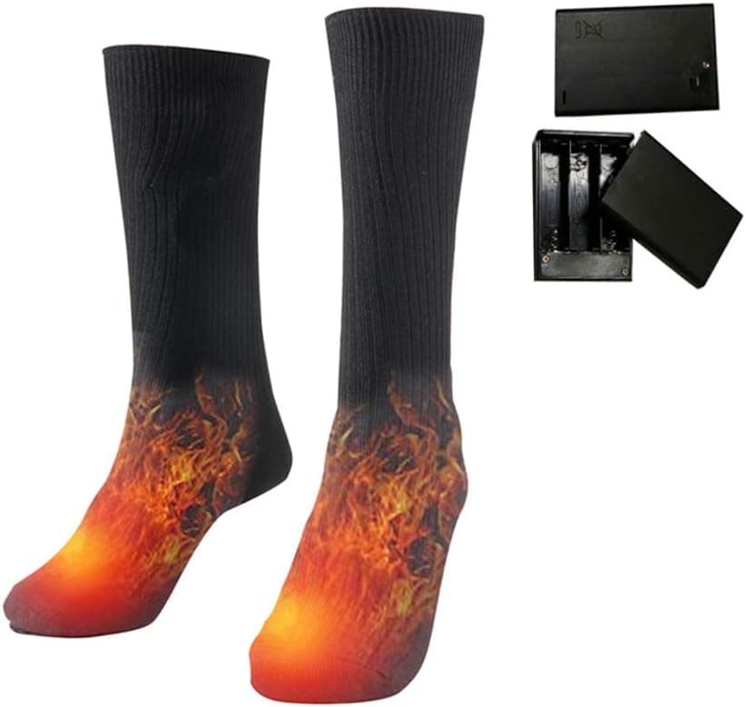 Heated Women Men Socks Washable Electric Thermal Heat Warming Cotton Socks for Unisex Cold Weather Outdoor Cycling Riding Camping Hiking Motorcycle Skiing