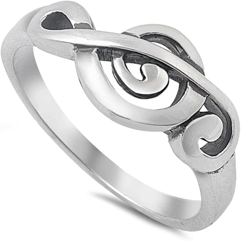 CHOOSE YOUR COLOR Sterling Silver Music Note Ring