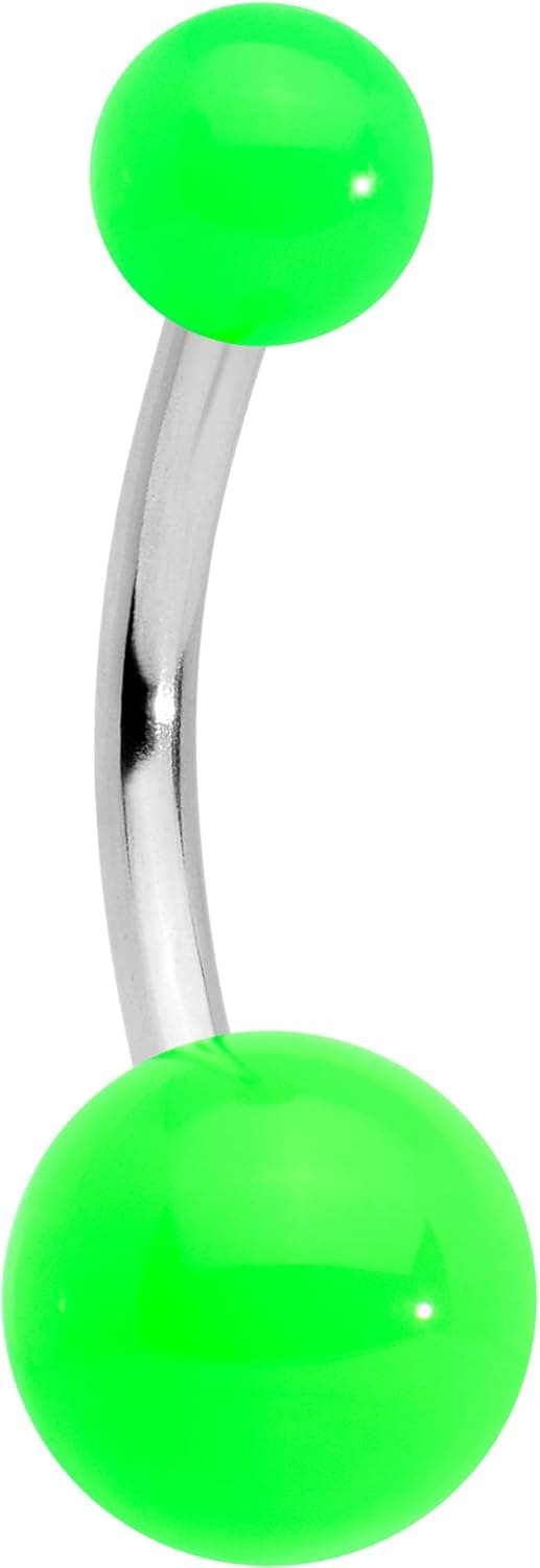 Body Candy Green Acrylic Ball Neon Belly Button Ring