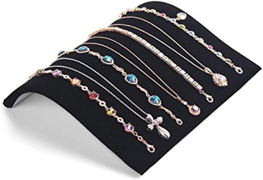 Yosoo Black Velvet Hook Necklace Chain Pendant Show Tray Display Jewelry Organizer Stand Holder