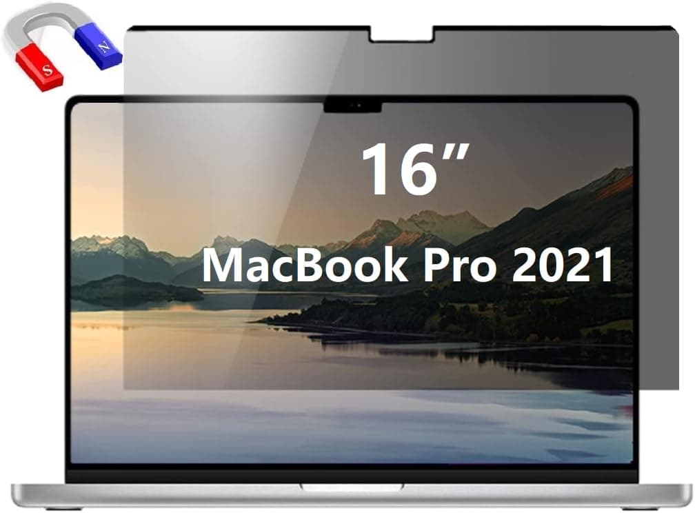 Magnetic Privacy Screen Protector for MacBook Pro 16 inch 2021, Anti Glare and Blue Light Blocking Filter, Seamless Bubble Free Installation, with Keyboard Cover (MacBook Pro 16 inch 2021)
