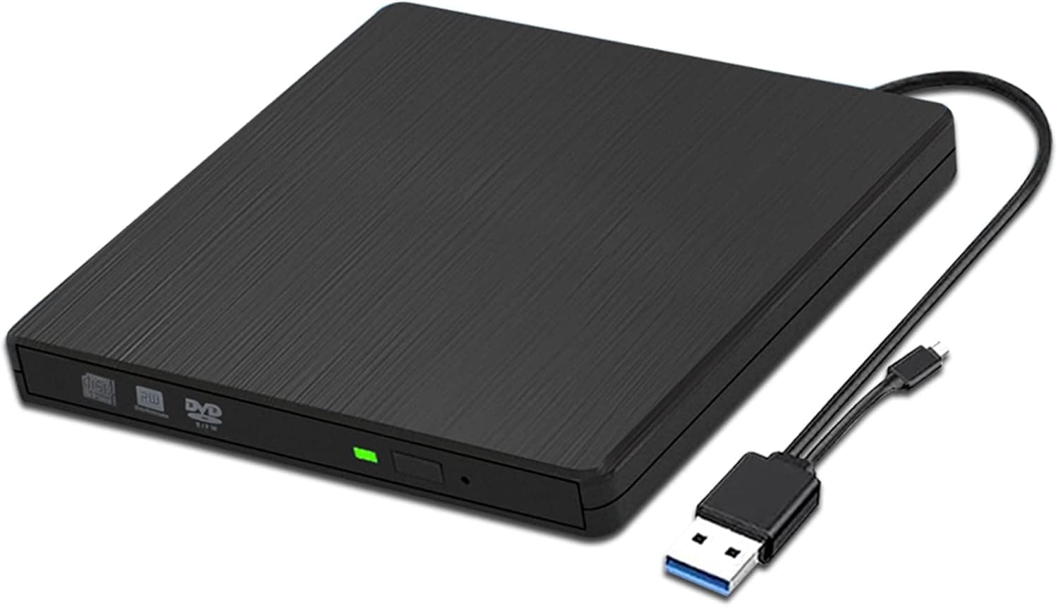 External DVD Drive, USB 3.0 Portable CD/DVD +/-RW Drive/DVD Player for Laptop CD ROM Burner Compatible with Laptop Desktop PC Windows Linux OS Apple Mac Black