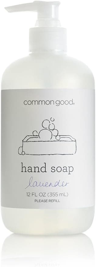 Common Good - Hand Soap, Plant-Based with Pure Essential Oil Scents, Biodegradable Formula, No Parabens or Sulfates, Leaping Bunny Certified (Lavender, 12 ounces)