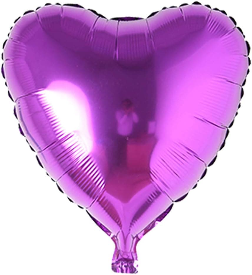 18" Inch 45CM Foil Star Balloon Heart Ballon Baby Shower Helium Metallic globos for Wedding/Birthday Party Decoration Supplies (18 inch Purple Heart)