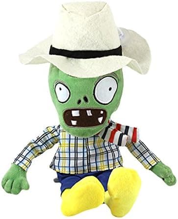 Toyswill Plants vs Zombies White Hat Green Zombie Plush Toy