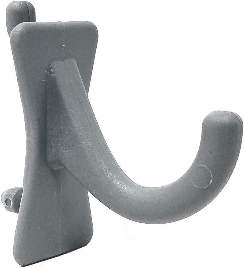 PegPro J Hooks for 1/4" Pegboard by Greenleaf Industries - Secure Plastic Hooks for Your Wall Organizer - for Craft Storage, Garage, Kitchen, Tools and More (J Hook - 24 Count, Grey)