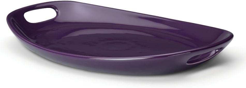 Rachael Ray Serveware 15-Inch Stoneware Oval Platter, Purple