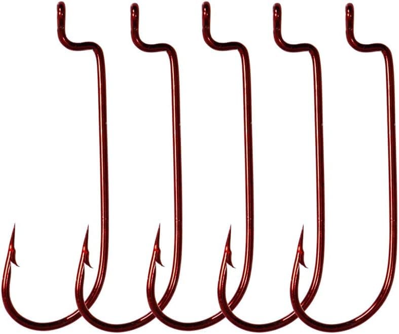 30pcs/Pack Offset Fishing Hooks Worm Hooks Black/Red High Carbon Steel Senko Bait Fishing Hooks 4/0 3/0 2/0 1/0 1#