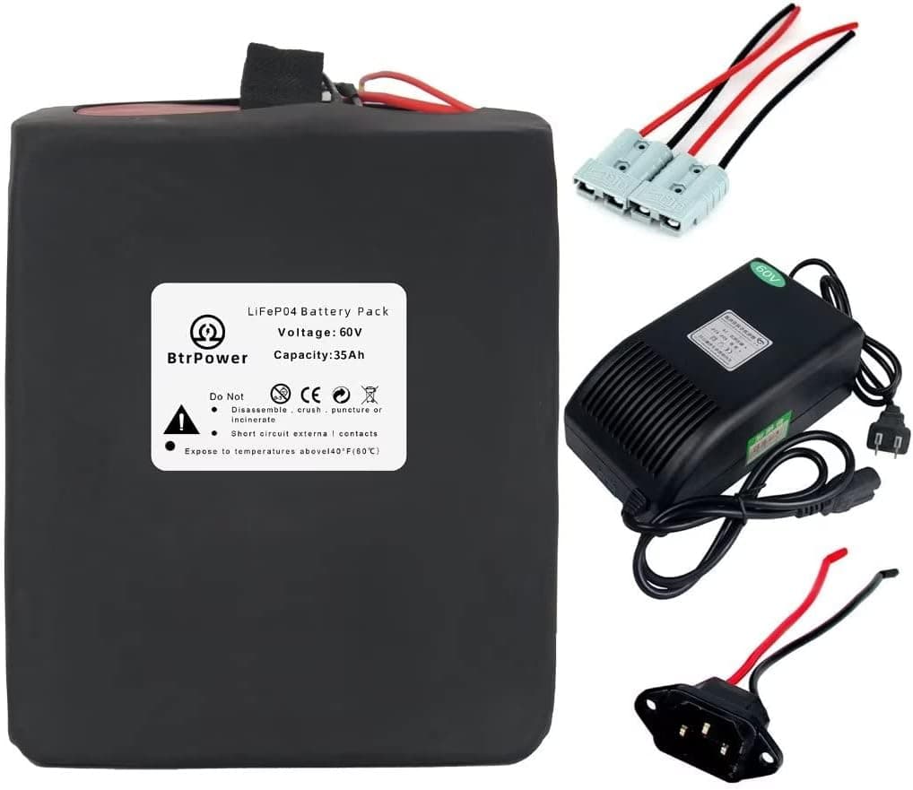 BtrPower Ebike Battery 48V 10AH 18AH 20AH 30AH 50AH Lithium Ion / LiFePO4 Battery Pack with 5A Charger,50A BMS for 300W-3000W Motor
