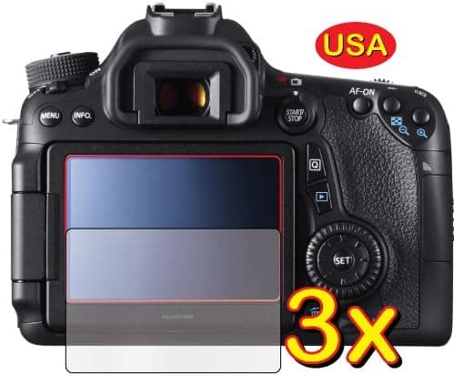 3x Canon EOS 80D 70D Digital SLR Camera Premium Clear LCD Screen Protector Cover Guard Shield Protective Film Kit (3 pieces by GUARMOR)