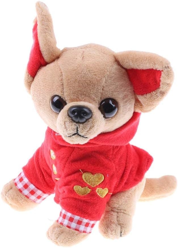 SUSHAFEN Stuffed Dog Puppy Toy Dog Plush Toy Soft Doll Stuffed Animal Pillow Birthday Gift Present Cute Dog Ornaments Decoration Handicraft House Desktop Decoration Prop,17cm/6.7"