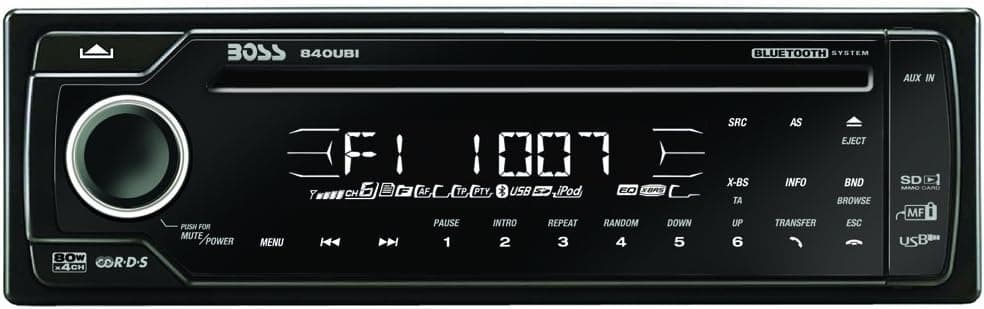 BOSS Audio Systems 840UBI In-Dash CD MP3 Receiver with Front Panel AUX Input, USB, SD Card, Bluetooth Detachable Face