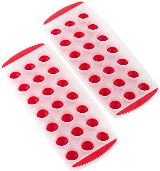 Clever Creations Premium Silicone Easy-Pop No Twist Ice Cube Tray 2 Pack - Makes 42 Ice Cubes