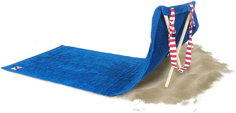 Origama American Eagle - Beach & Pool Towel with backrest. Beach Towel, Beach Chair and Sun Lounger in one Product for Kids & Adults. Towel 100% Cotton Materials w/Set of Wood Stakes That Turn