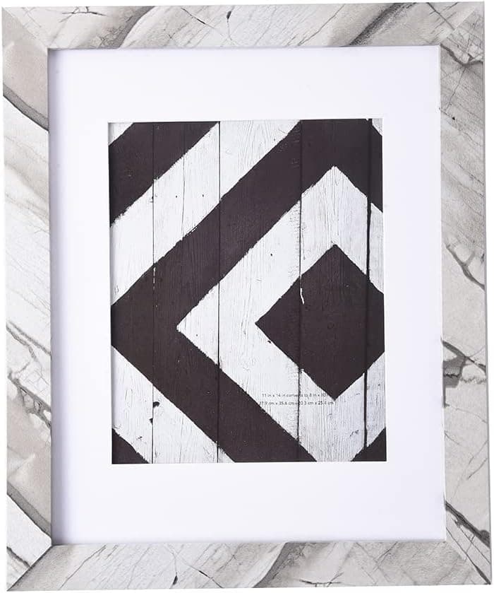 Rokii 5x7 Picture Frame White Marble with Shatter-Resistant Glass,Display Pictures 4x6 with Mat or 5x7 Without Mat,Wall Gallery Photo Frames,3 Pack (5x7-3Pack)