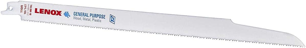 LENOX Tools Bi-Metal Reciprocating Saw Blade, 12-inch, 10/14 TPI, (20583110R)