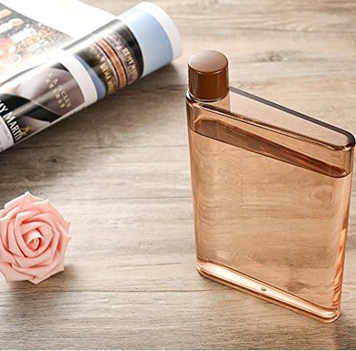 Dandyd A5 Memo Paper Bottle Flat Portable Notebook Water Bottle BPA Free for School Activity Outdoor Sports (Coffee)