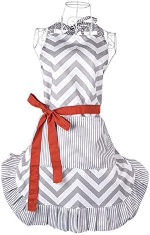 Women Cotton Apron Fashion Original Big Bowknot Apron Cooking Kitchen Aprons with Pocket