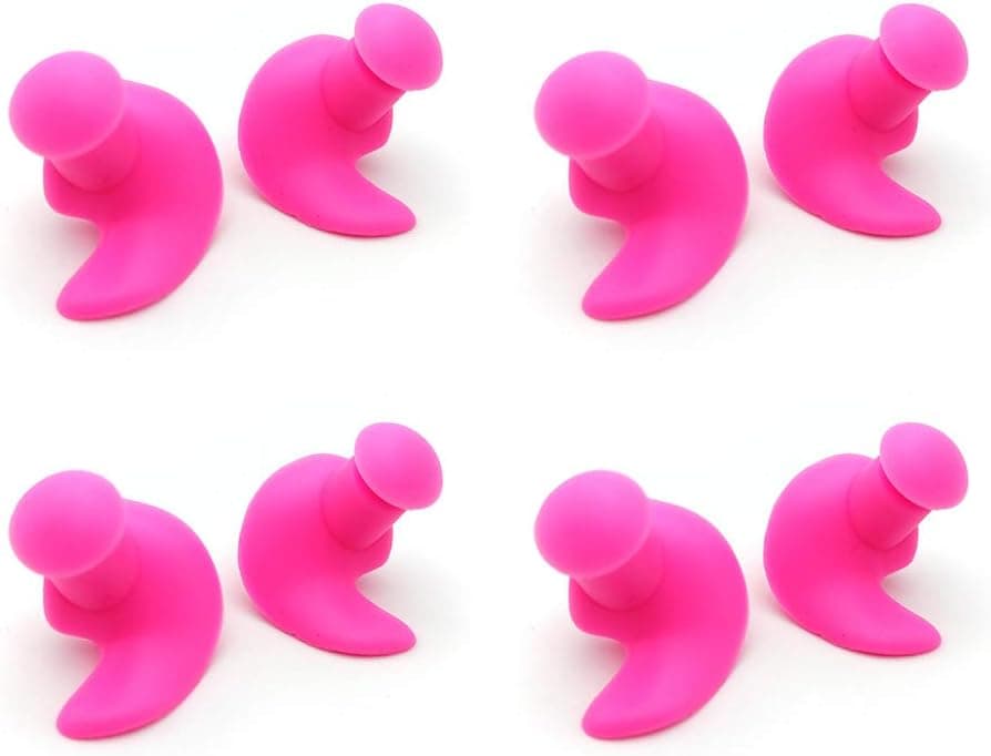 4 Sets Waterproof Swimming Earplugs Ear Plug for Swim ,Protect Water from Entering Ears in Swimming Showering (Rose)