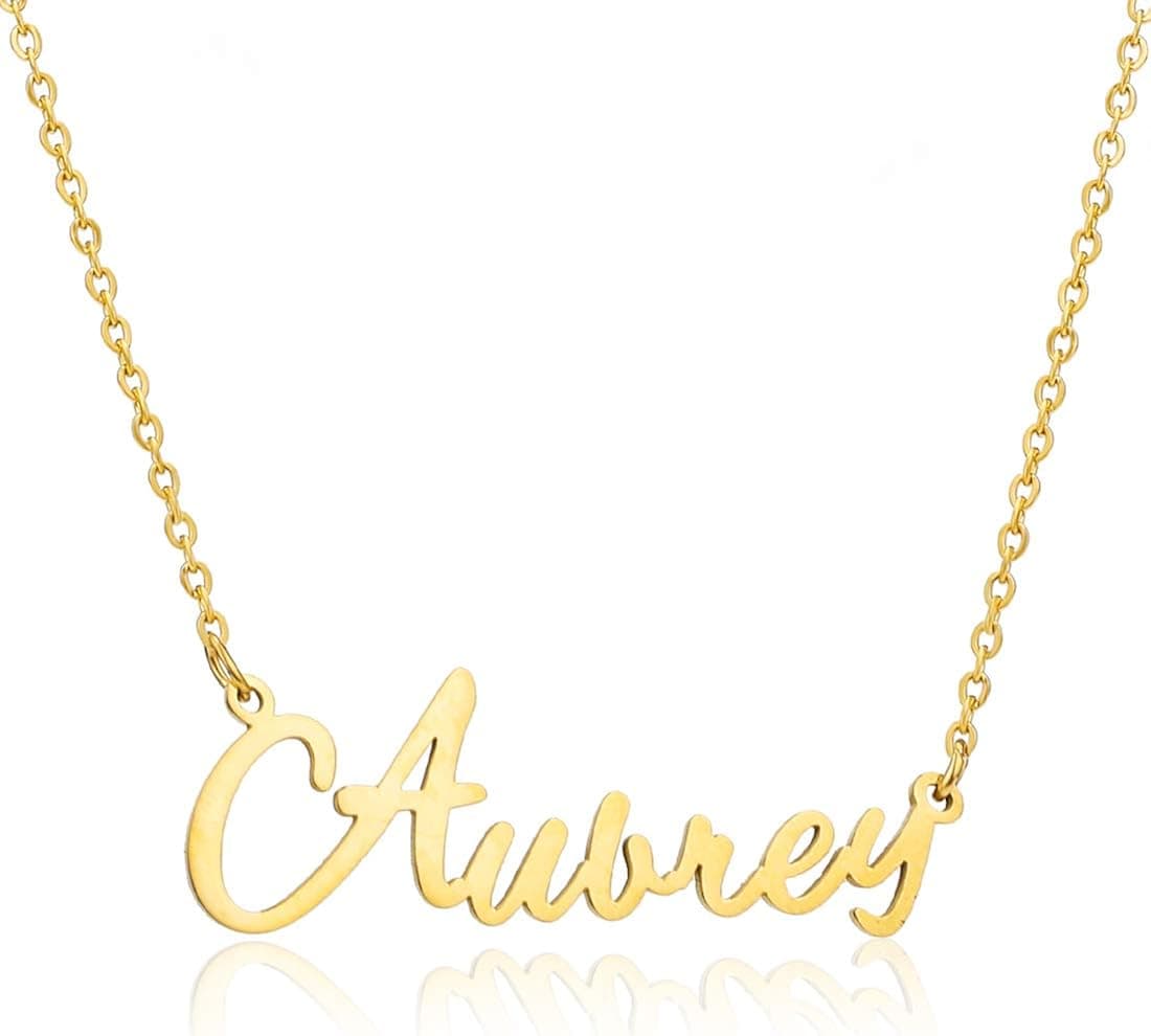 Moronly Personalized Name Necklace for Women 316 Stainless Steel Nameplate Pendant Necklace Hypoallergenic Jewelry