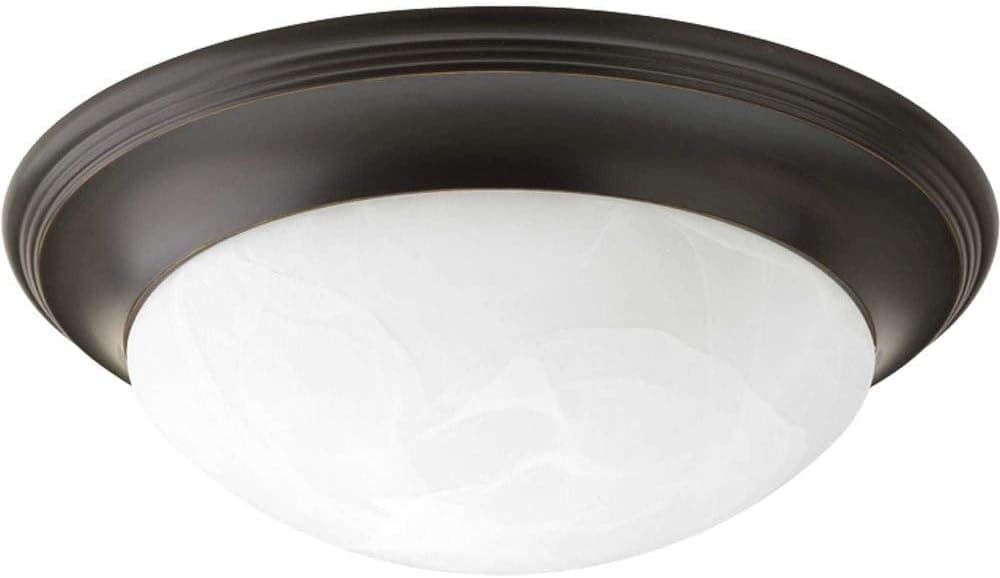 Progress Lighting P3697-20 Alabaster Glass Close-to-Ceiling, Antique Bronze