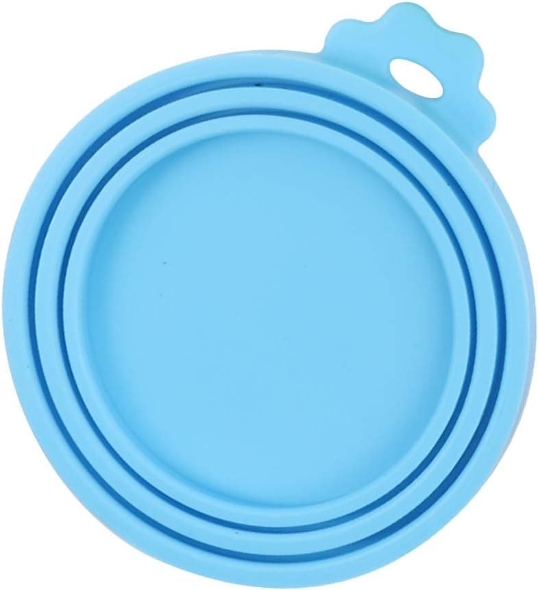 TLOG Pet Food Can Cover, Universal Silicone Cat Dog Food Can Lids Covers, 1 Fit 3 Standard Size BPA Free and Dishwasher Pet Food Storage, Four Colors (Blue)