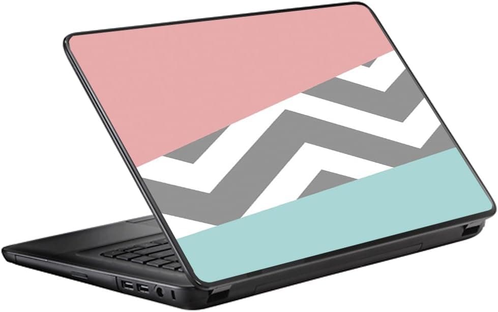 Protective Vinyl Skin Decal for HP 2000 Laptop (2013-14) 15.6" 15" Cover Sticker Skins Decals/Pink Teal Gray Chevron Pattern