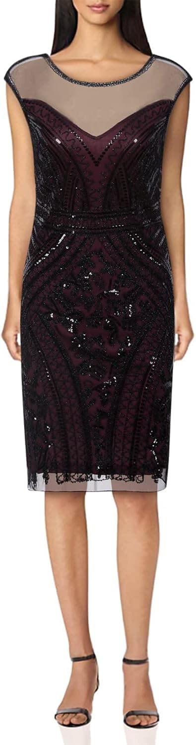 VIJIV 1920s Short Prom Dresses V Neck Inspired Sequins Cocktail Flapper Dress