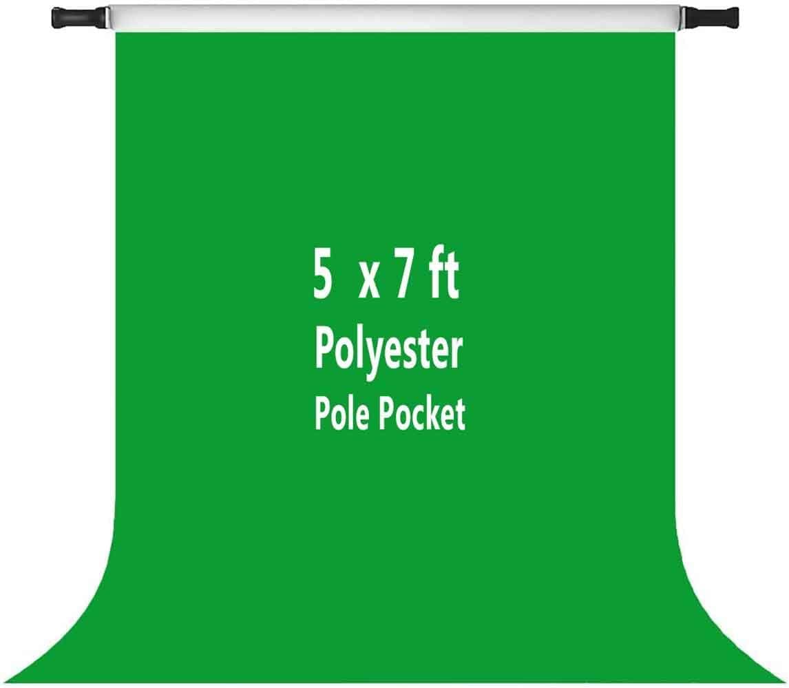 Polyester Green Solid Photography Backdrop Chromakey Background Cloth Portrait Video Studio Backdrop Television Photo Props(5' x 7')