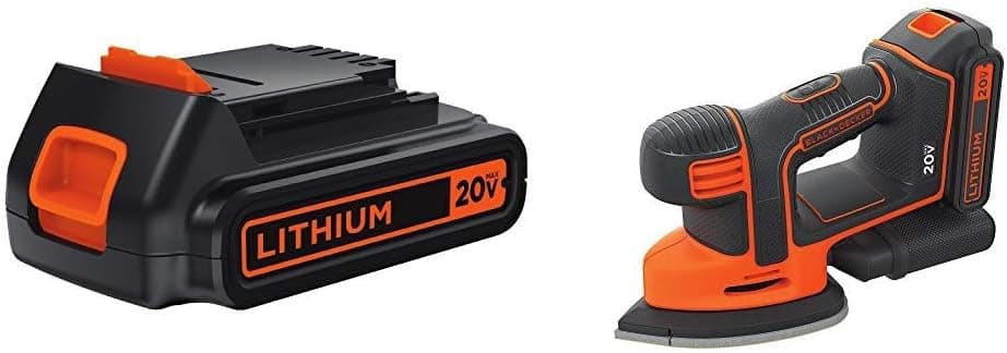 BLACK+DECKER LBXR20 20-Volt MAX Extended Run Time Lithium-Ion Cordless To with BLACK+DECKER BDCMS20C 20V MAX* Lithium Ion MOUSE Sander