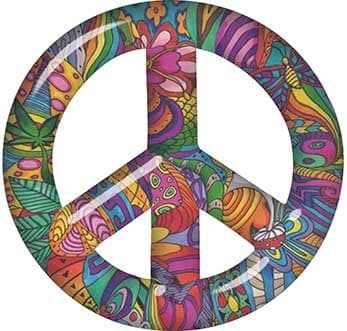 Weston Ink Interior Wall Design Peace Symbol Decal with Psychedelic Art