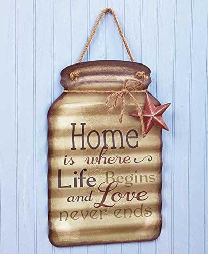 Home Sentiment Tin Mason Jar Sign