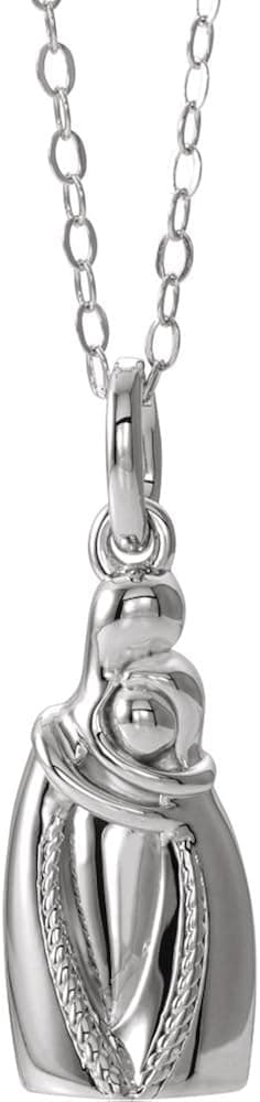 Bonyak Jewelry Sterling Silver Holding You Forever Ash Holder 18" Necklace - Inspirational Blessings
