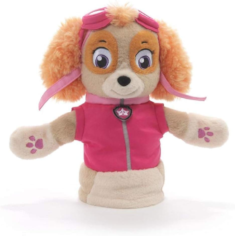 GUND Paw Patrol Skye Hand Puppet Plush Stuffed Animal Dog, Pink, 11"