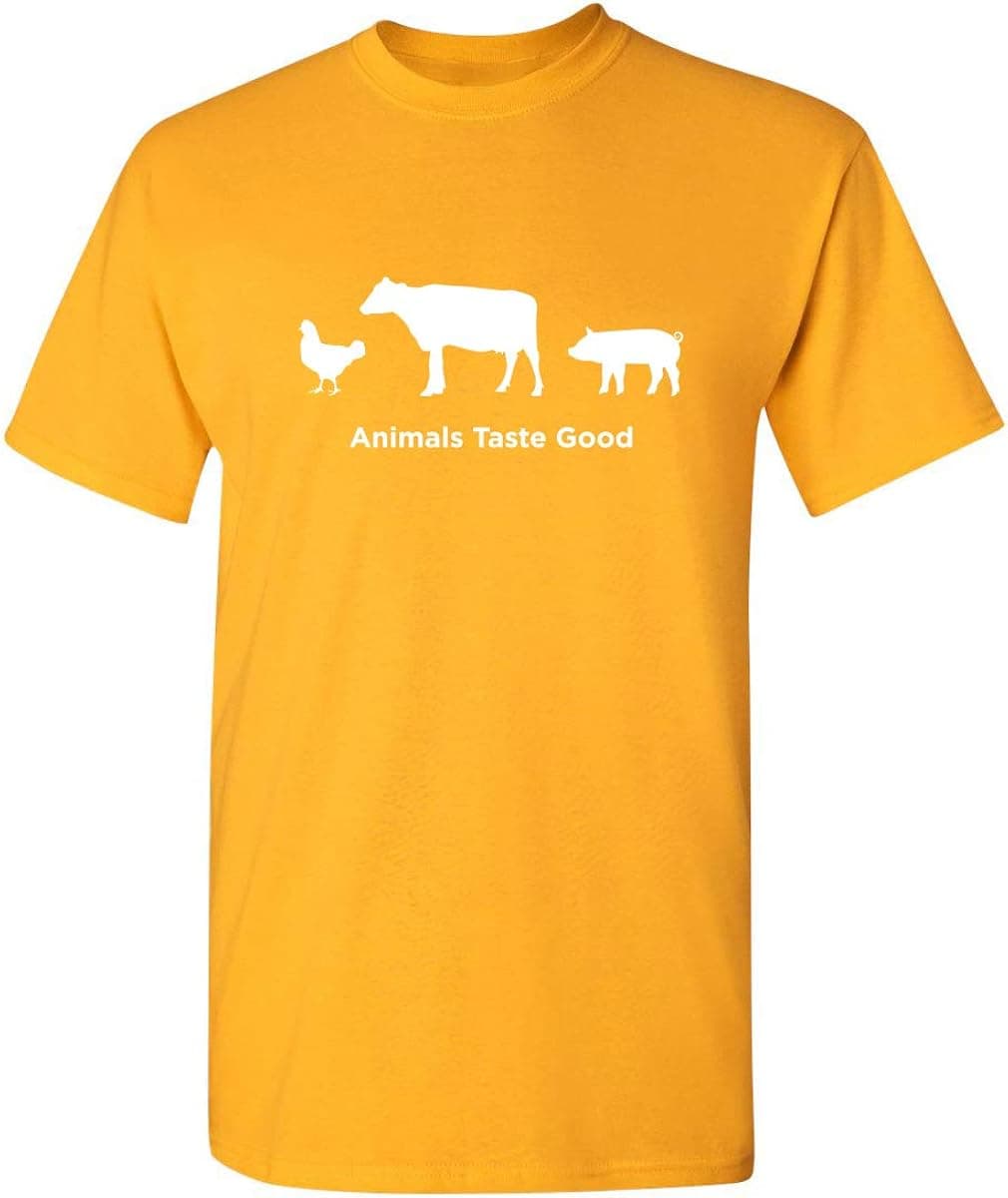 Animals Taste Good BBQ Grilling Cookout Gag Gift Funny T Shirt for Meat Eaters