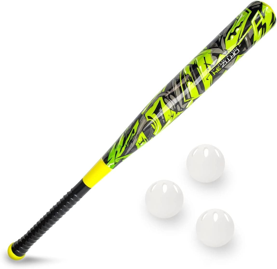 Ortiz34 Graffiti Plastic Bat & Ball Homerun Set- David Ortiz Backyard Baseball Set for Youth, Kids, Teenagers, Adults