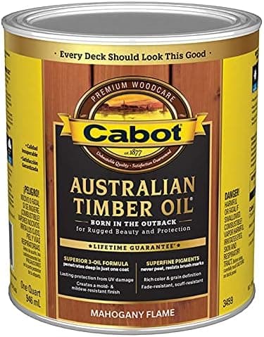 Cabot 140.0003459.005 Australian Timber Oil Stain, Mahogany, Flame