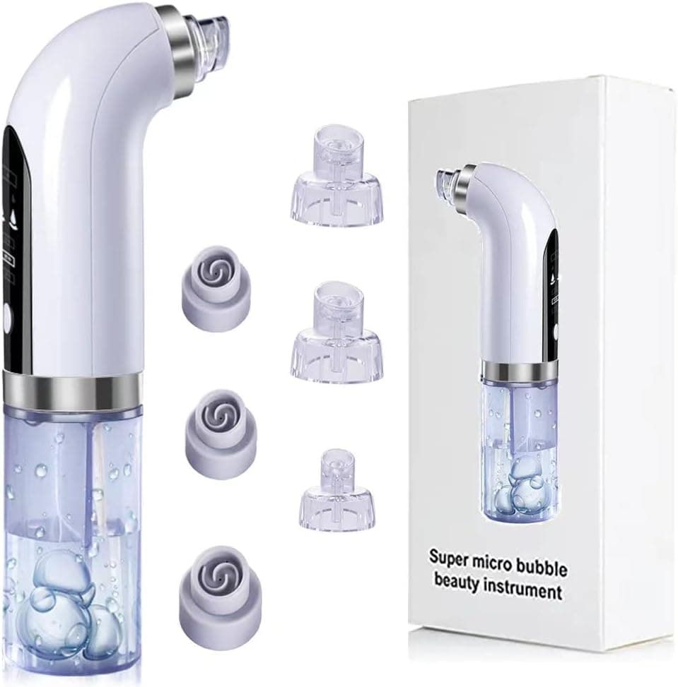 Popular Blackhead Remover Pore Vacuum Cleaner - PORTIGALIES USB Rechargeable Hydra Facial Water Cycle Pore Cleanser 3 Adjustable Suction Modes 6 Suction Probes