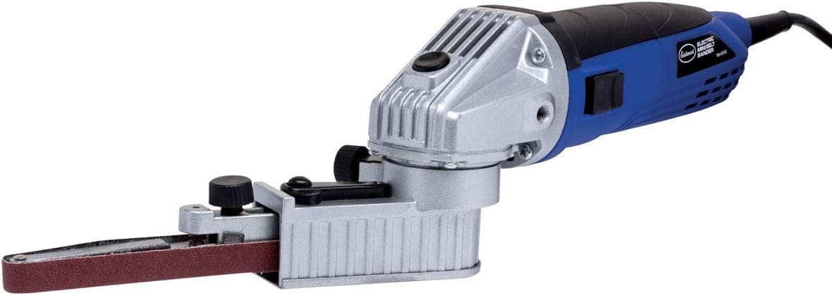 Eastwood Electric Mini Belt Sander | Robust 5.3 Amp Motor | Sanding and Grinding Tool | Lightweight Aluminum Body with Swivel Head | Grinder File With 120 Grit Abrasive Sanding Belt And Key 2300 Fpm