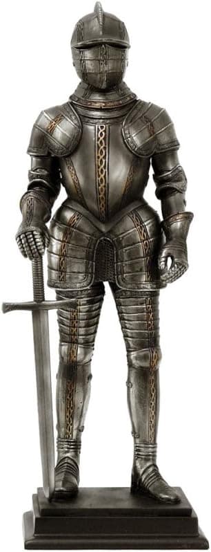 PTC 12.75 Inch Medieval Knight with Helmet and Sword Statue Figurine